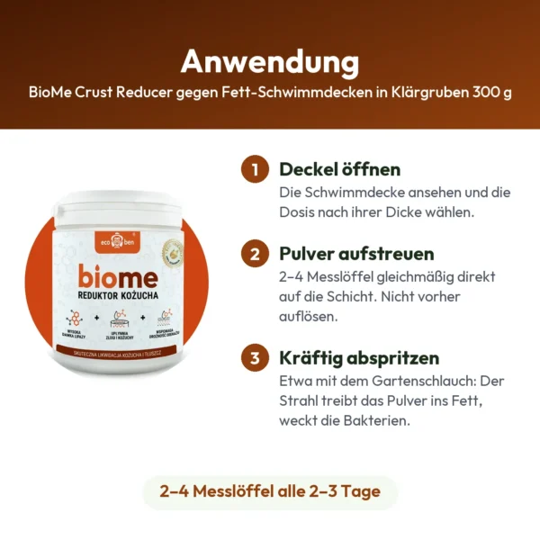 BioMe Crust Reducer gegen Fett-Schwimmdecken in Klärgruben 300 g