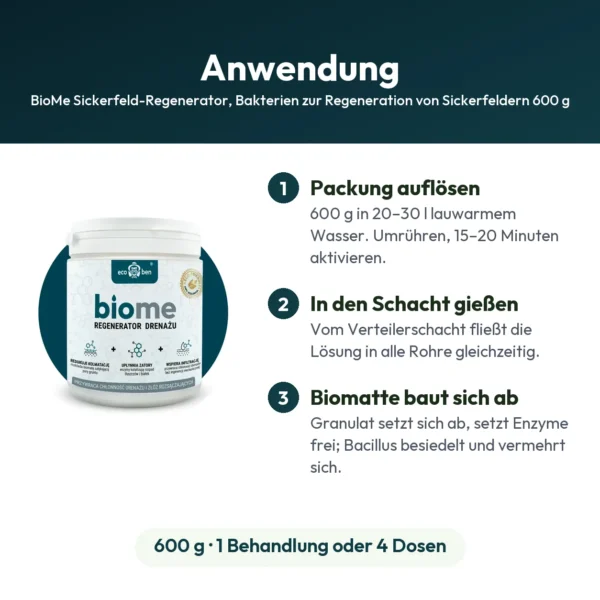 BioMe Sickerfeld-Regenerator, Bakterien zur Regeneration von Sickerfeldern 600 g