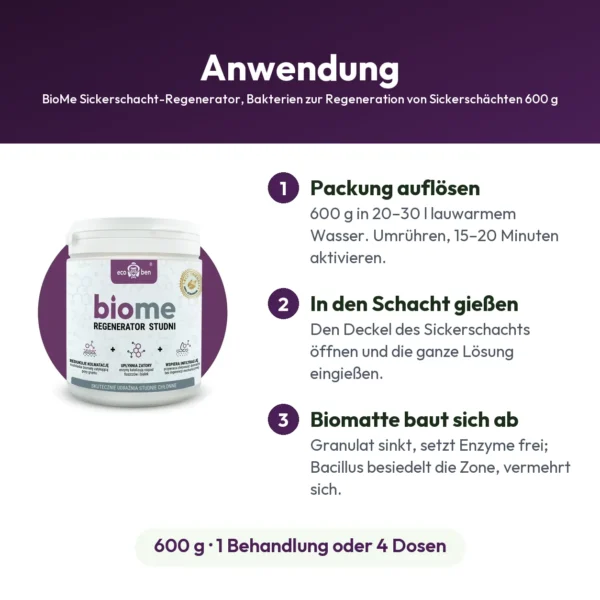 BioMe Sickerschacht-Regenerator, Bakterien zur Regeneration von Sickerschächten 600 g