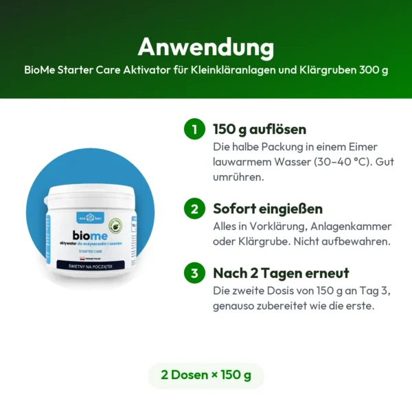 BioMe Starter Care Aktivator für Kleinkläranlagen und Klärgruben 300 g