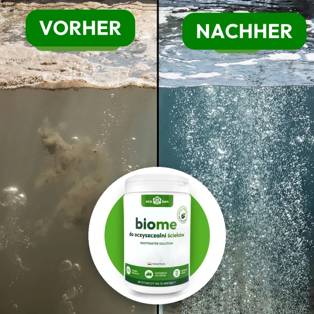Vorher und nachher: BioMe Wastewater Solution